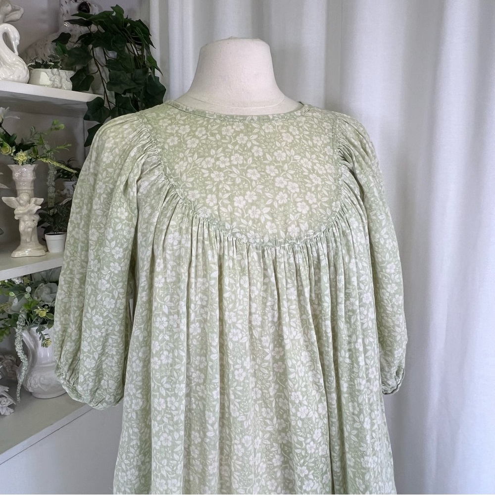 Kara Thoms Greta Dress in Mint Floral